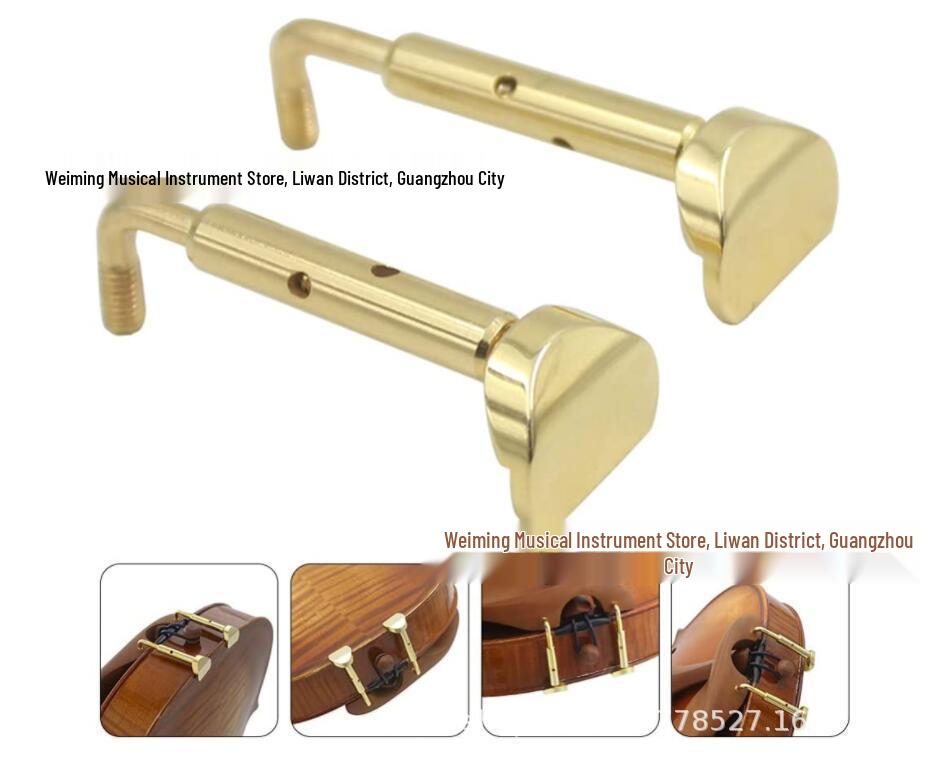 Gold Violin Chinrest Screws, Half-Section (2 pcs) for 3/4 and 4/4 Violins - Accessories