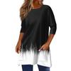 3/4 Sleeve Tops For Women T-Shirt Casual Print Tops T Shirt Round Neck Pullover  Blouse