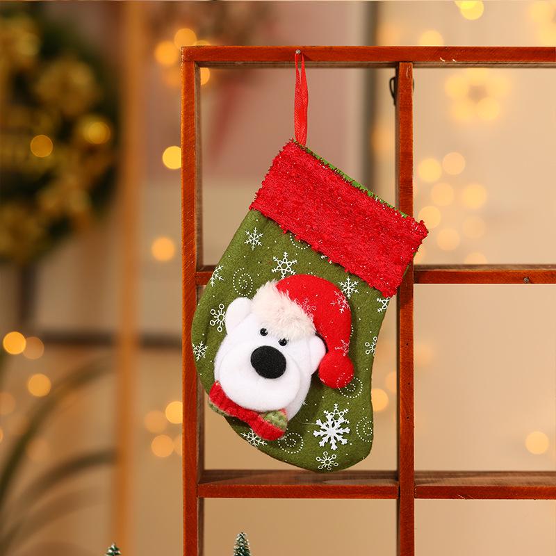 Weihnachtsszene Strumpfbeutel - Kleiner Anhänger & Süßigkeitenhalter für Kinder