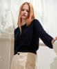 Vleti Wool 100% Round Knit Cardigan (Navy)