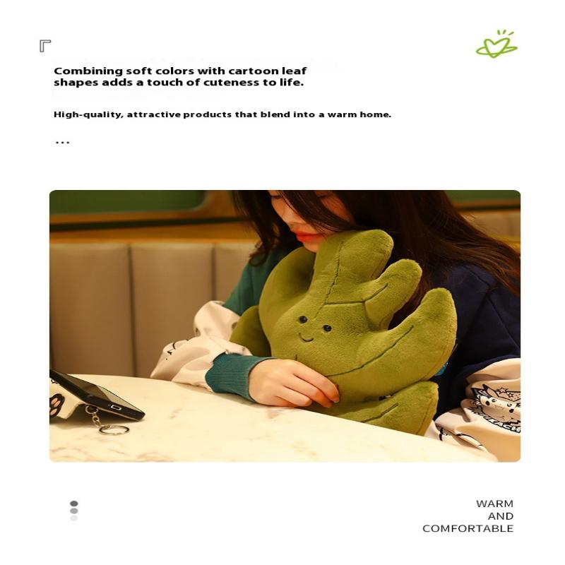 Simulation Leaves Plush Hug Pillow Cartoon Maple Leaves Soft Stuffed Plant Soft Plushies Kids Toys For Girls Home Decor
