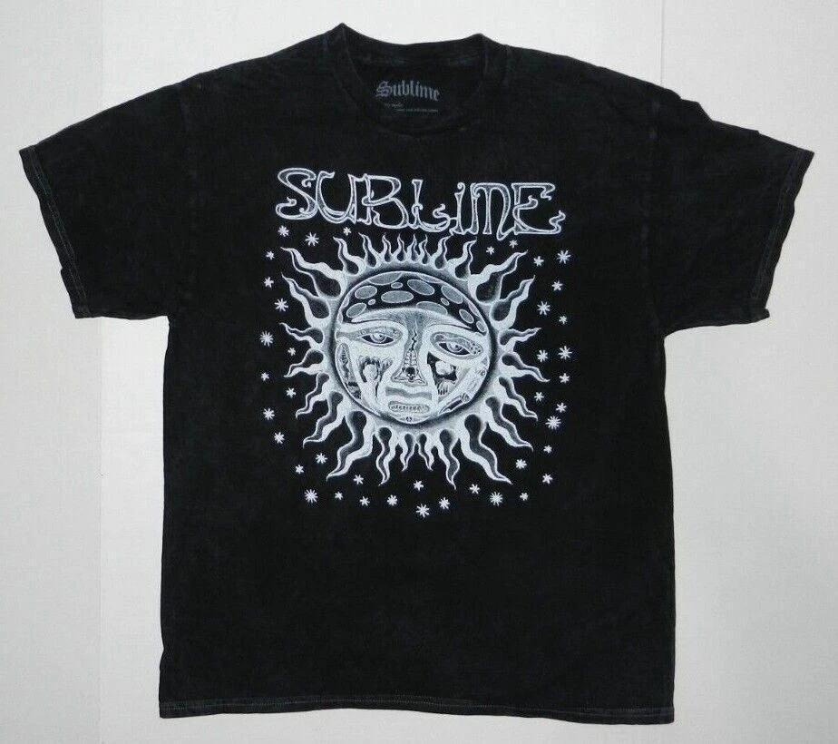 Band Sublime Graphic Acid Wash 100% Cotton T-shirt Mens Tees Top New S