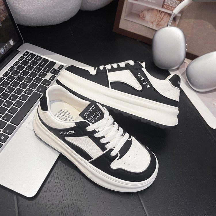 Popular Little White Shoes Women's 2025 New Autumn Thick-soled Heightening Casual Board Shoes Ins Versatile Sports Bread Shoes
