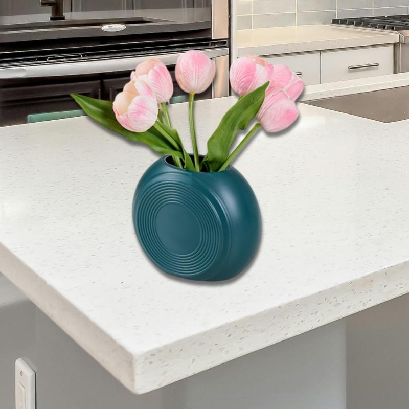 Unbreakable Plastic Flower Vases With Ceramics Look Modern Design For Small Bouquets Indoor Table Centerpieces Decors