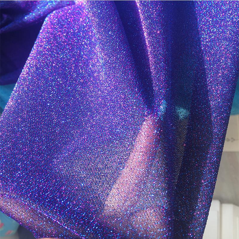 2 Yards Bastelbedarf Hintergrund Bühnenshow Kleidung Hochzeitsdekoration Zubehör Mehrfarbig Modekleid Lurex Glitzerstoff