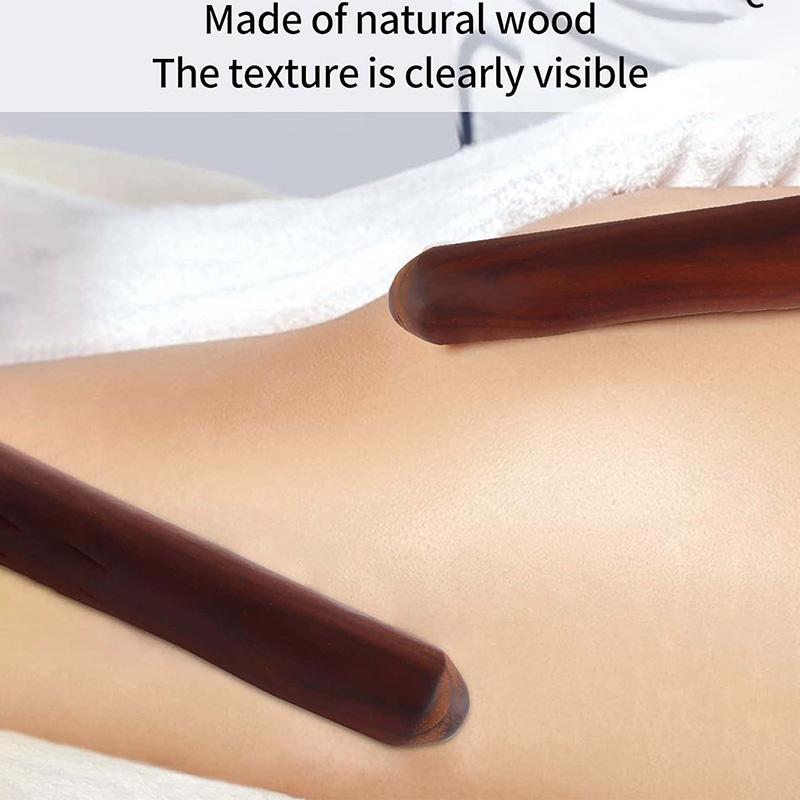 52 cm großer Guasha-Schabstab aus Holz, Massagegerät für Taille/Bauch/Beine/Hände/Rücken, Körperformungsmassagegerät