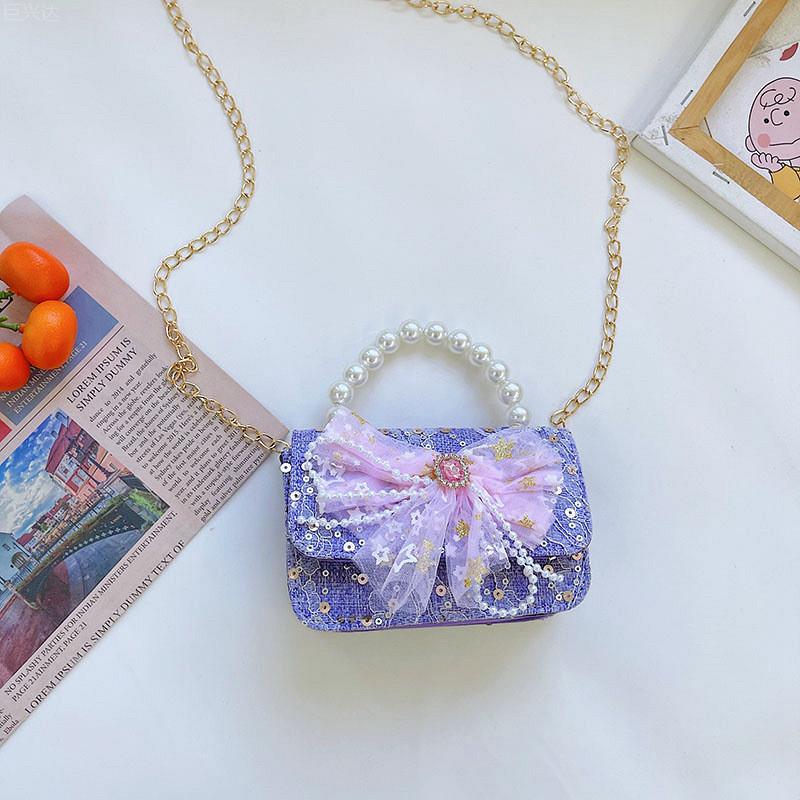 Charming Pearl Bag For Kids Fashionable Princess Style Shoulder Bag For Girls