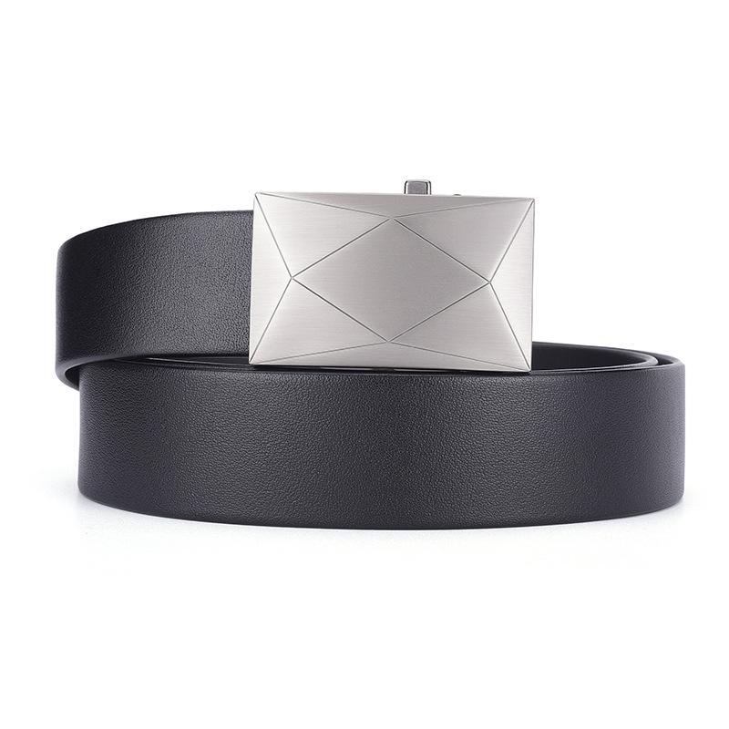 High-End First-Layer Cowhide Belt Men'S Belt Automatic Buckle Pure Cowhide Simple Casual Business Men'S Belt