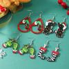Festive Grinch & Black Cat Christmas Dangle Earrings Set