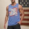Canotta da uomo senza maniche con scollo rotondo con stampa 250 Anni Gilet Casual Muscle Fit 1776 2026 Grafica Leggera per l'Uso Quotidiano
