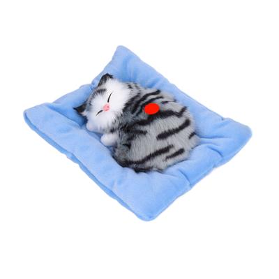 Fake Cats Sleeping Kitten Doll Toy Simulation Sleeping Cat On Pad Interactive Pet Toy with Sound