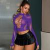 Damen Sexy Fischernetz Glänzende Bodysuits Exotische Lingerie Funkelndes Riemchenloser Netzstoff Spicy Girl Strass Leoparden Strumpfhosen Festival Outfit