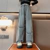 Girls' Wide Leg Pants for Spring and Autumn Wear Straight Leg Jeans Korean Children's Casual Autumn Pants