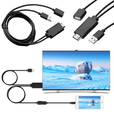 2 In 1 USB Female To HDMI-compatible Male Cable 1080P HD TV Projector Displays Converter Wire Dongle for iPhone Samsung Galaxy