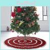 Elegant Red Burlap Christmas Tree Skirt Featuring Chic Bubble Edges For Stunning Festive Display