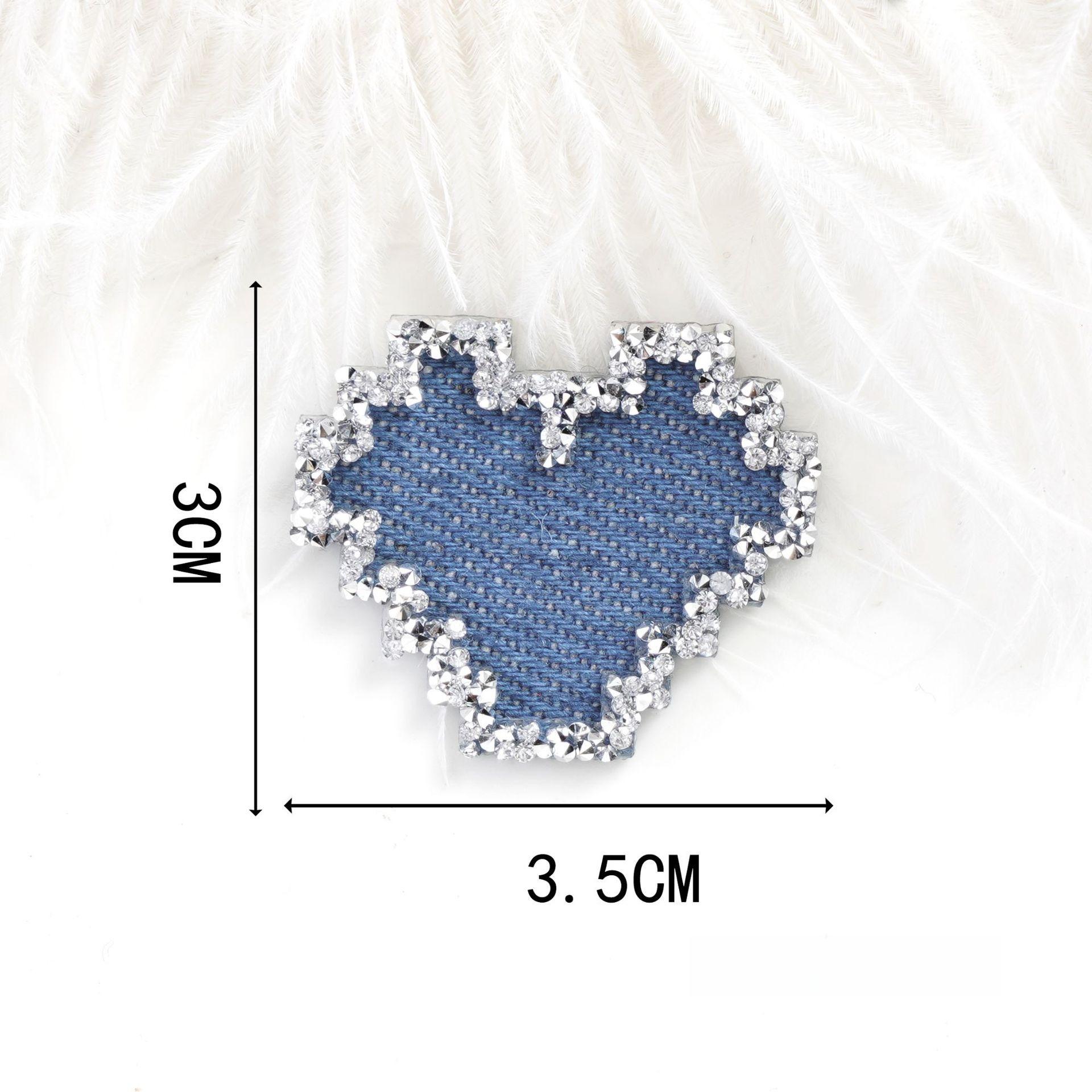 5 шт. Джинсовая drill картина стразы любовь DIY аксессуары пятиконечная звезда трехмерные для одежды сумки украшения термотрансферные аксессуары