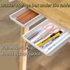Under Desk Drawer Hidden Hanging Stationery Storage Box Self-Adhesive Pencil Tray Office Organizer Holder Large Capacity