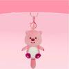 Llavero de muñeca linda de dibujos animados loopy colgante para mochila kawaii linda niña castor corazón regalo para mejores amigos regalo de vacaciones