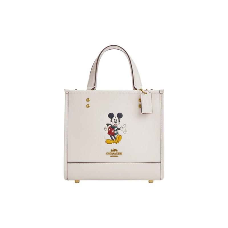 

COACH handbag Dempsey 22 solid color detachable shoulder strap with snap closure, leather, music bag, tote bag, tote bag, shopping bag, shoulder белый