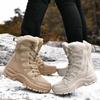 Plush Tactical Combat Boots Winter Snow Boots Hiking Sneakers Warm Work Tactical Shoes High-top Outdoor Tactical Boots