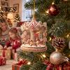 Gingerbread Theme Xmas Tree Decor Christmas Carousel Ornament, 2D Flat Car Rearview Mirror Charm, Acrylic Durable Hanging Keepsake Decoration for Car,
