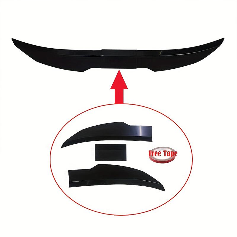 3-Section ABS Rear Trunk Spoiler 115-125cm Adjustable Sports Decor Top Wing Car Parts