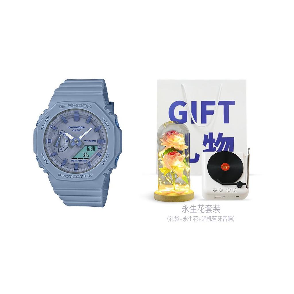 CASIO Women's Liquid Crystal/Analog Dual Display Series Blue Watch GMA-S2100BA-2A2PR