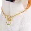 Snake Chain Dog Puppy Show Collars Decoration Metal Training P Choke Collar Gold