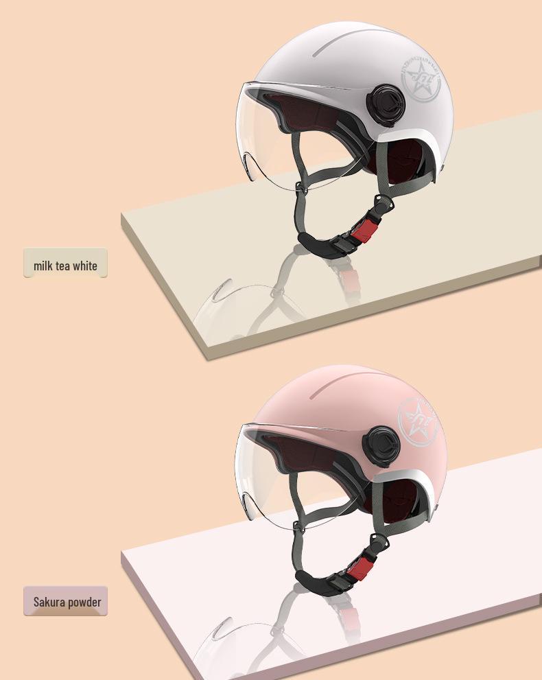 Golden Bell 3C Certified Unisex Electric Vehicle & Motorcycle Half Helmet with Sunscreen Protection