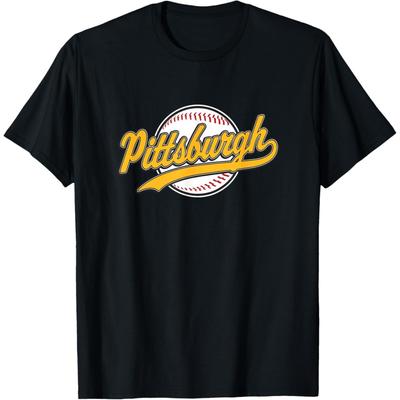 Pittsburgh Vintage Baseball Throwback Retro Design T-Shirt