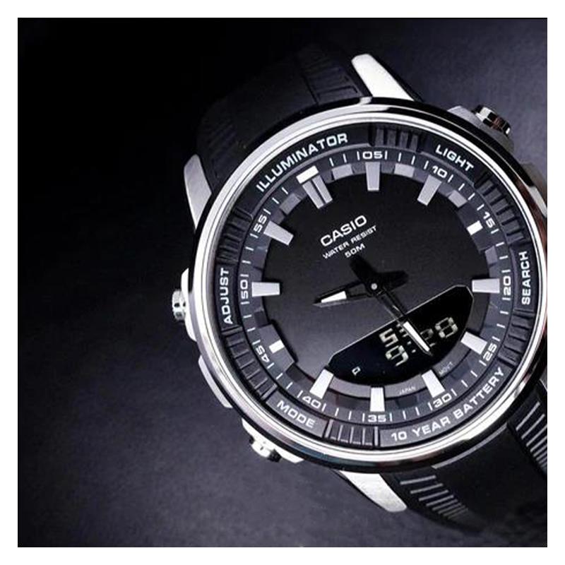 Casio DRESS Classic Simple Exquisite Fashion Quartz Movement Resin Strap Japanese and Korean Watch Men's Watch Black Dial AMW-880-1AV