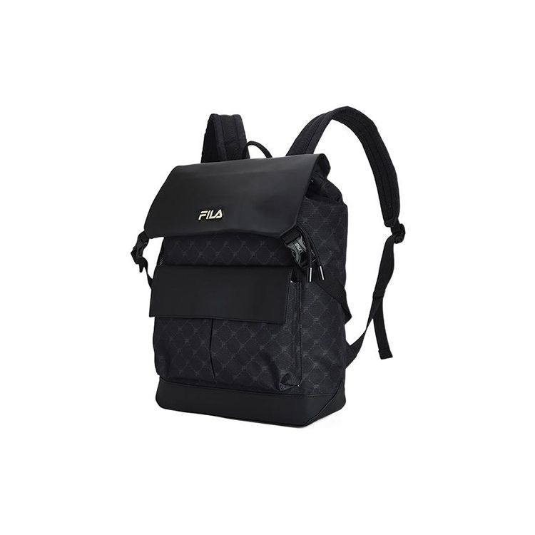 FILA Black Warrior Classic Floral Casual Commuter Large Capacity Fabric Backpack Men backpack F13M328104F-BK