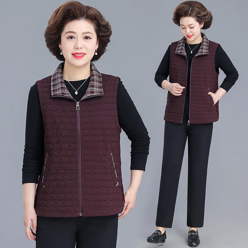 

Women s Floral Fashion Vest - Spring/Autumn Grandma Style Trendy Top for Middle-Aged Ladies 4XL for 140-150 jin
