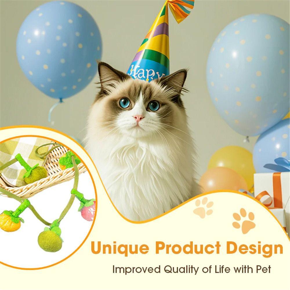 Cat Accessories Bite Resistant Tomato Cat Teaser with Bell Boredom Relief Interactive Kitten Tomato Cat Skewers Self Play