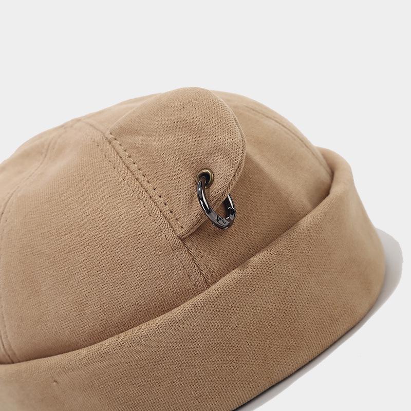 Streetová móda Medvědí uši a železný kroužek Klobouk bez krempy - Unisex Trendy Korejský Hip Hopový Styl