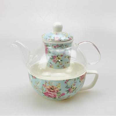 High Appearance China-Chic Light Luxury Garden Style Teapot Set Glass Ceramic Mother and Child Teapot Set