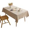 Simple Linen Style Tablecloth - Thick Solid Color Rectangular Dining Table Cover, Luxury Textured Table Runner for Center Table & Home Decor