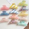 Acetic Acid Acetate Hair Claw Fresh Flower Hair Claw Fashion Irregular Pattern Shark Clip  Travel