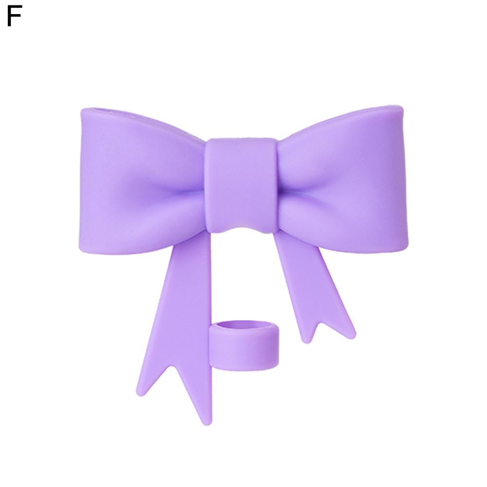 Lovely Bow Straw Covers Cap Toppers For Stanley 30&40 OZ Tumbler Cup Reusable Cute Silicone Straw Tips Lids Protect Covers New