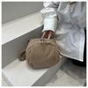 Urban Minimalist Corduroy Small Shoulder Bag With Zipper Closure For Daily Use