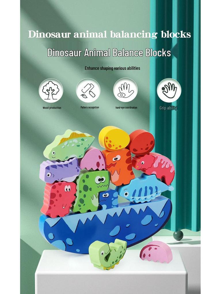 Large Wooden Animal Stacking Game - Children's Early Education Puzzle Blocks