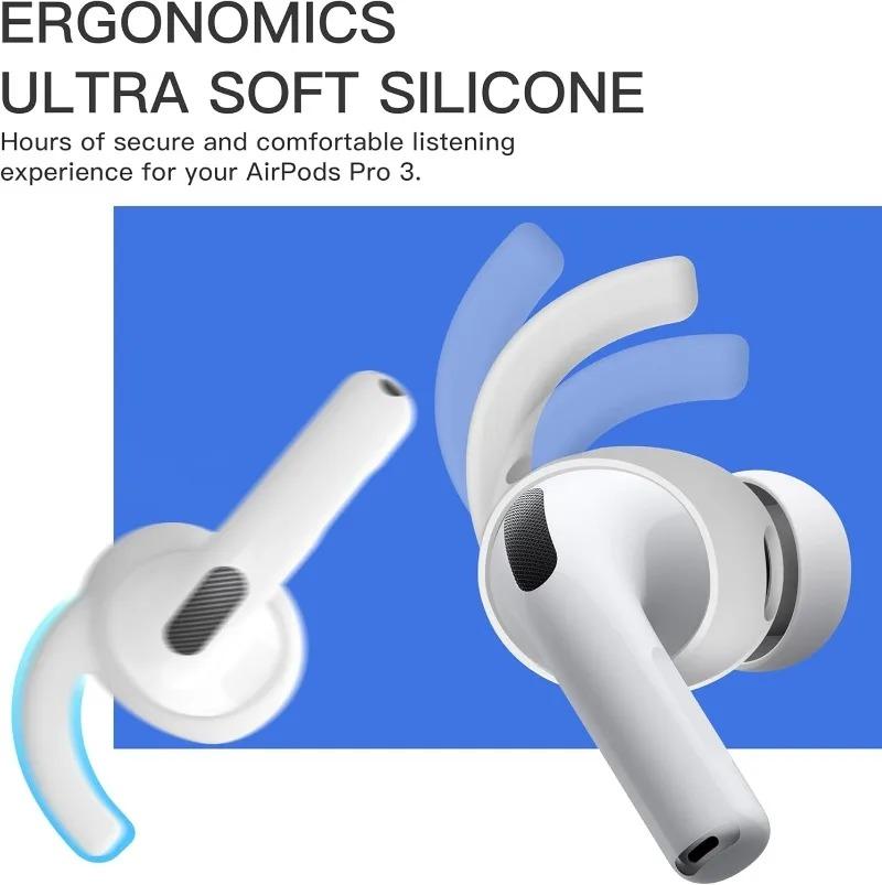 For Airpods Pro3 Replacement Eartips Hook Cover Anti Lost Ear Caps for AirPods Pro3 Soft Silicone Soft in-Ear Anti-slip Earhooks