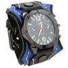 Orologio da uomo Punk Vintage con cinturino multistrato in pelle di mucca cucito a mano e quadrante grande