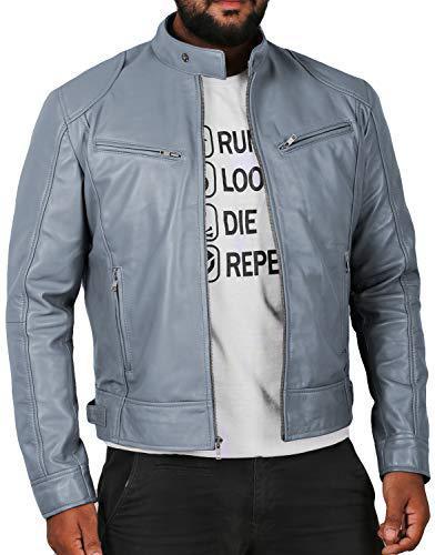 Spot Winter Business Gentleman Warm Zip Cardigan Pocket Decorative PU Leather Jacket Stand Neck Slim Leather Jacket
