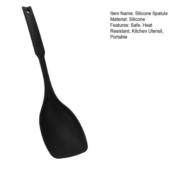 Silicone Cooking Spoon with Deep Bowl And Measurement Mark for Mixing Serving Scooping Scraping Heat Resistant Kitchen Spatula for Non-Stick Cookware