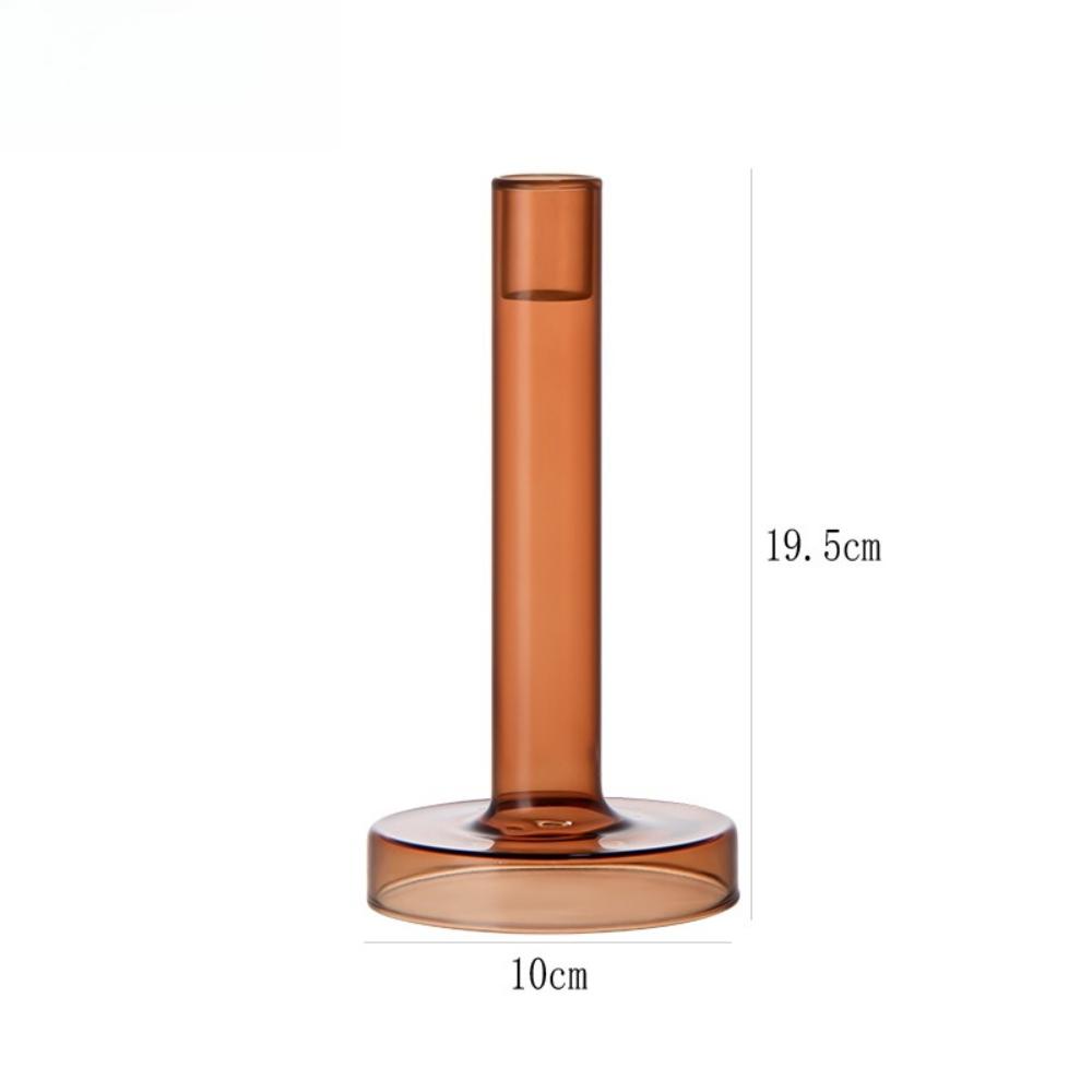 Nordic Style Colored Candle Holder Creative Transparent Glass Candlestick for Table Centerpiece Romantic Wedding Home Decoration