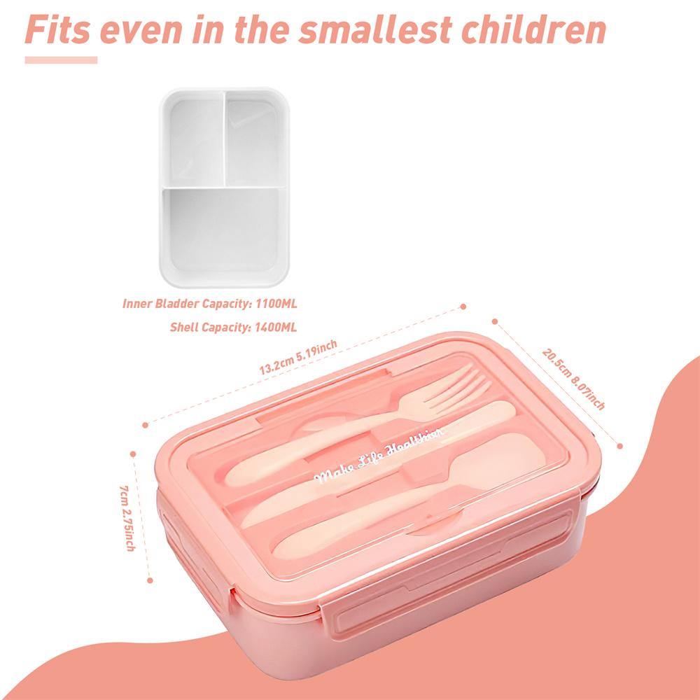 Подогреватель для еды ланч-бокс портативный детский контейнер для еды разогрев в микроволновке герметичный из более толстого полипропилена ланч-бокс с разделителями розовый 4148₽