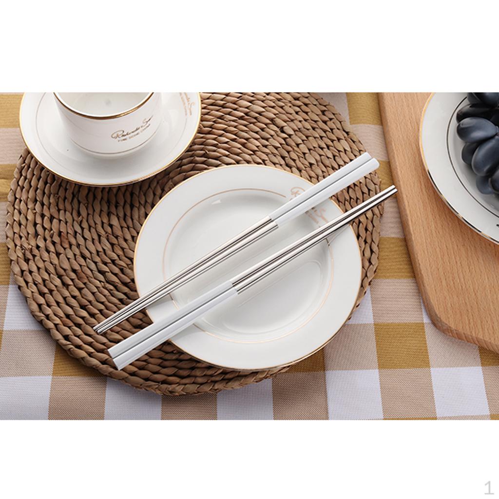 

Pair Stainless Steel Chopsticks Reusable, Dishwasher Chopstick cm/9.25inch White Sliver