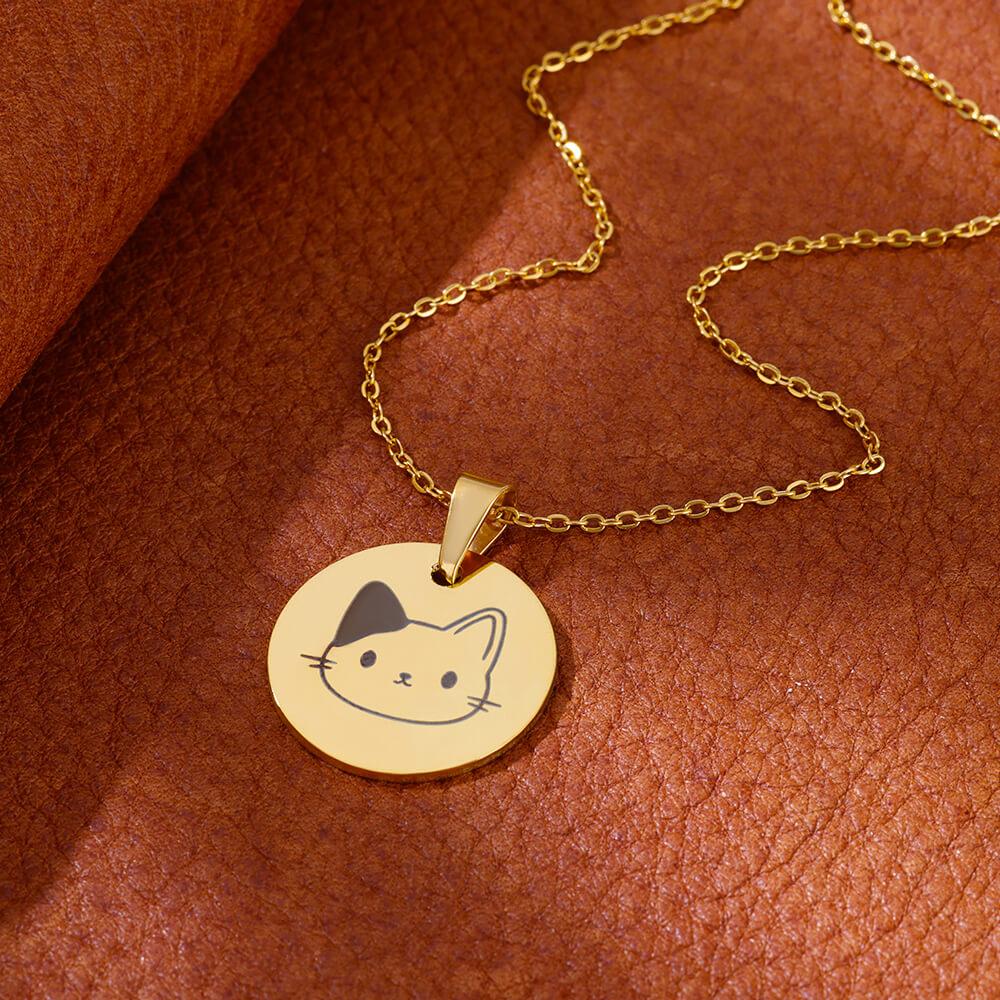 Cute Cat Stainless Steel Necklaces for Women Gold Color Animal Pet Pendant Necklaces Party Luxury Jewelry Birthday Gifts BFF