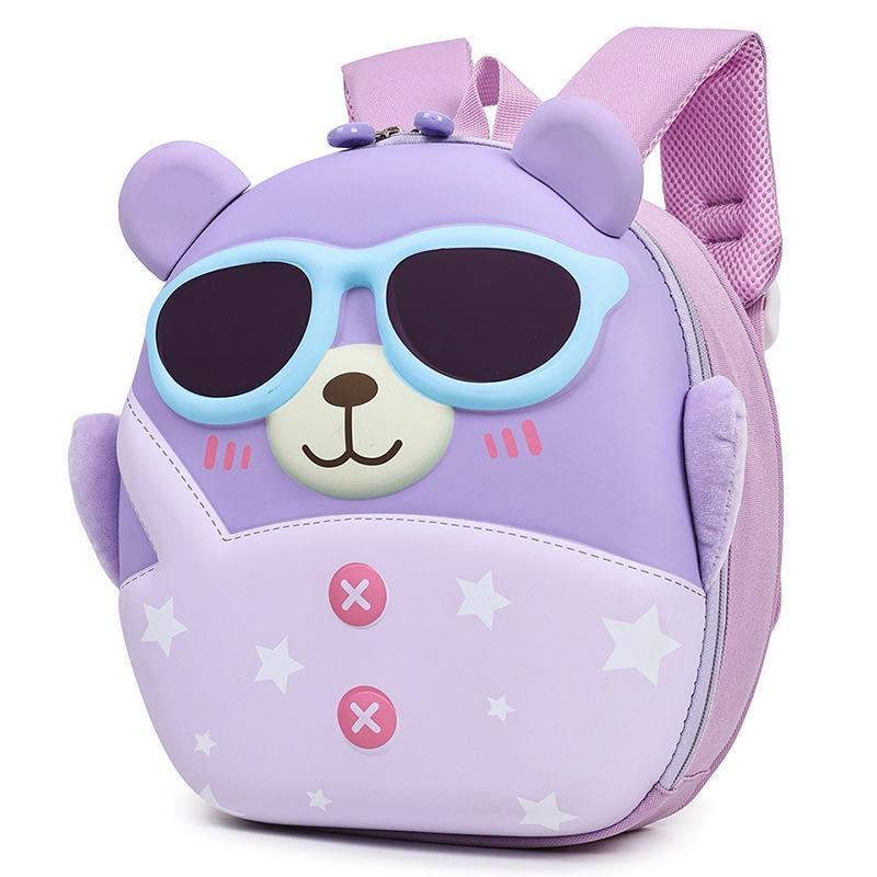 Schoolbag New Large Capacity Kindergarten School Bag Children's Cute Cartoon Bear Pressure Shell Bag Children's Fun 1D Backpack